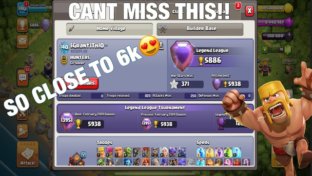 Th10 Epic Legend Attacks Over 5900! | Clash Of Clans | Hunters of CoC