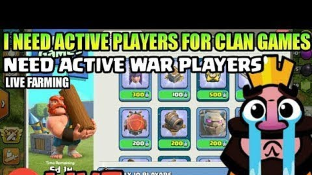 Clash of clans live stream I need Active players for play CLAN GAMES and war by Trimax Gaming