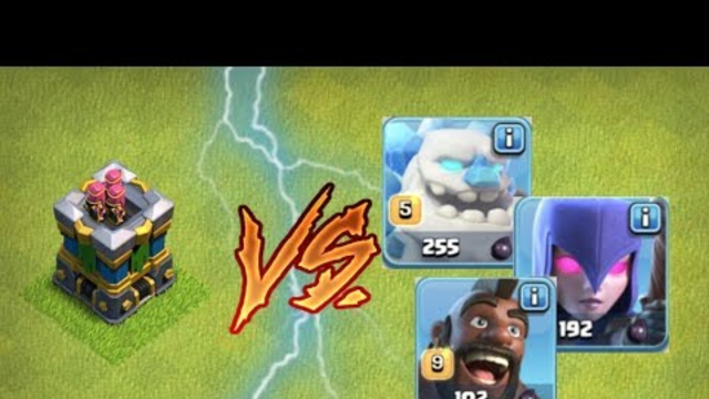Max level 17 Archer tower Vs Max hog rider, ice golem, witch epic coc battle