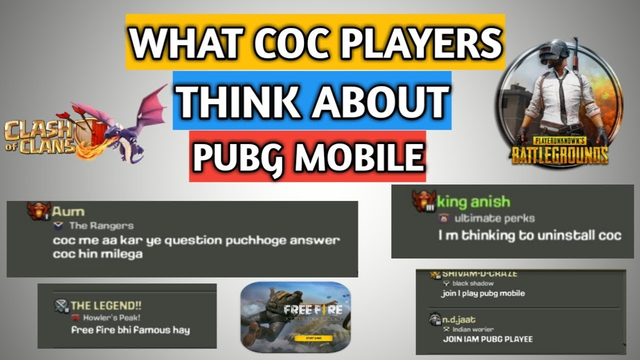WHAT COC PLAYERS THINK ABOUT PUBG MOBILE ? | CLASH OF CLANS V PUBG MOBILE | REACTION
