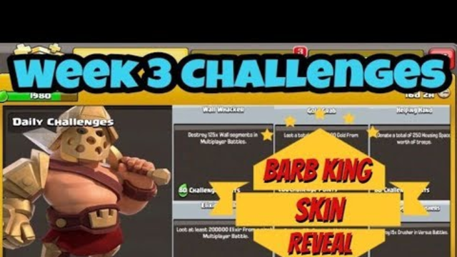 Clash of Clans - Week 3 Challenges and Gladiator Skin Reveal!!