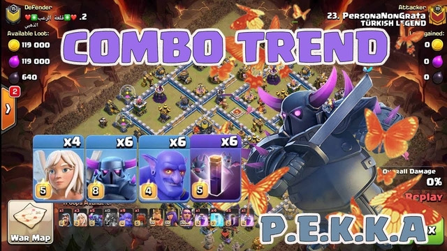 New Combo Clear TH12 Pekka X6 Bat Spell X6 Bow with | Clash of Clans 2019 #clanvnn