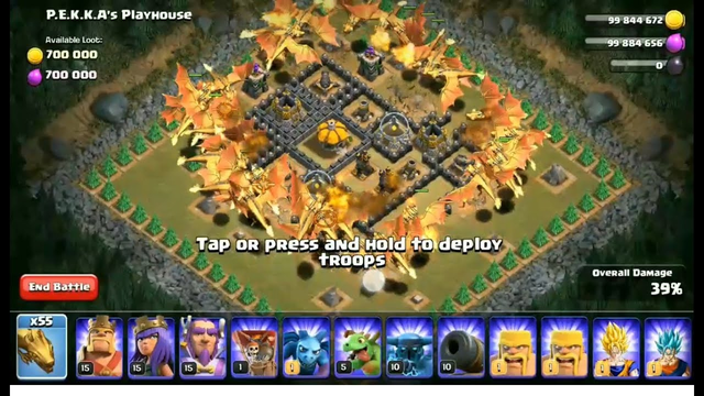 What the happens when 100 Mega Dragon Attack in Clash of Clans