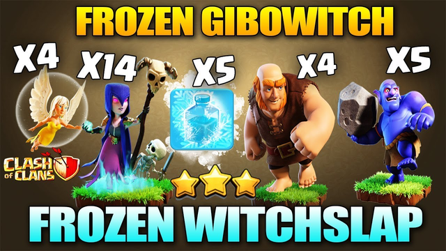 GiBoWitch - FROZEN WITCH POST UPDATE! LVL 3 Witches-Th10 Witchslap Best Th10 Attack Strategy COC