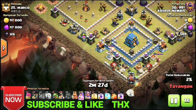 Th12 miner attack, clan war coc, clash of clans