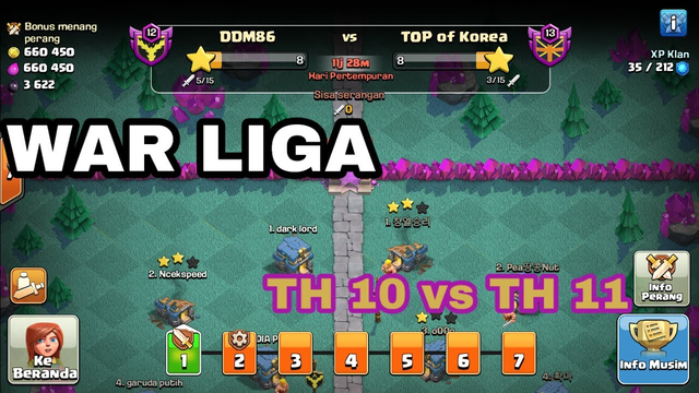 COC War Liga: TH10 vs TH11, will you get three stars??