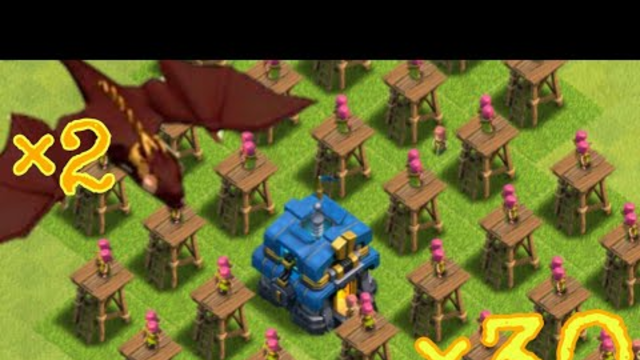 2 Dragons verses 30 Archer Tower in CLASH OF CLANS || Troops vs Defence #01