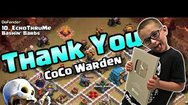 THANK YOU ... I Invented a CoCo Warden Strategy in Clash of Clans - Play Button