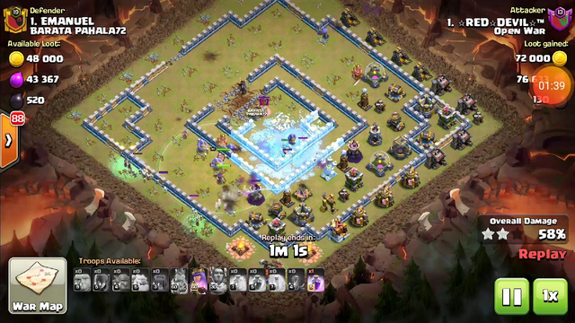 Clash of Clans 12th Ring Base Attack