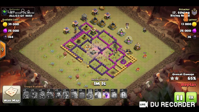 Live war attack TH8 in war. (Clash of Clans