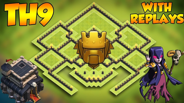 INSANE  COC Town Hall 9 TROPHY Base With Replays 2019! CoC BEST Th9 Trophy Base Layout