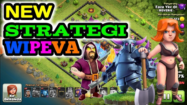 Replay Serangan th 10 New Strategi wipeva (wizard pekka valkry) | clash of clans indonesia