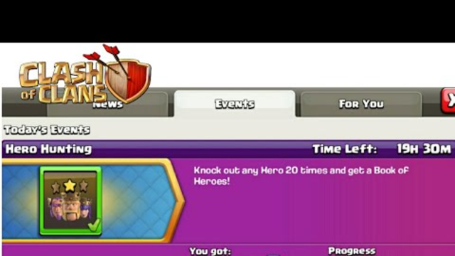 Let's complete this events and get book of hero in clash of clans - coc