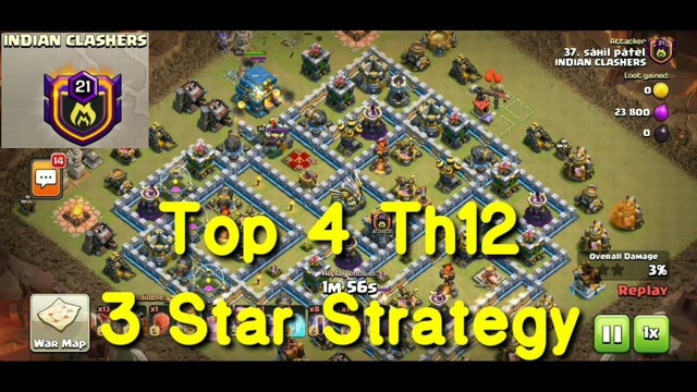 Top 4 Th12 ultimate 3 Star Strategy | Clash of clans