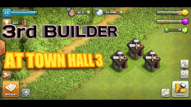 3rd BUILDER HUT at Town Hall 3 in Clash of Clans