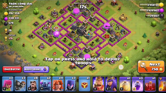Clash of Clans! Town Hall 9 attack+defense strategies !