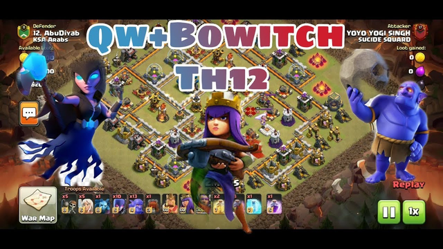CWL Qw + Bowitch Th12 3 Star Attacks | Clash of clans