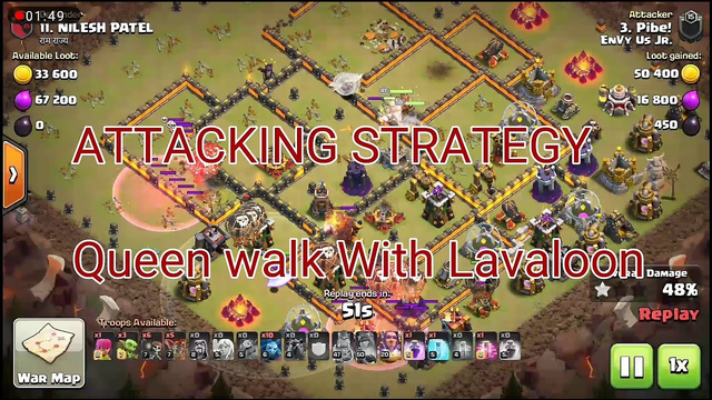 Queen Walk With Lava Loons| Attacking Strategy |Clash Of Clans|