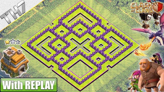 NEW TH7 Base 2019 with REPLAY - Clash of Clans