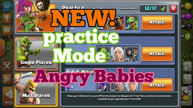 Practice Mode (Angry Babies) || Clash of clans
