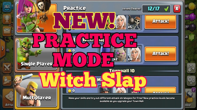 Practice Mode ( Witch Slap) || Clash of Clans