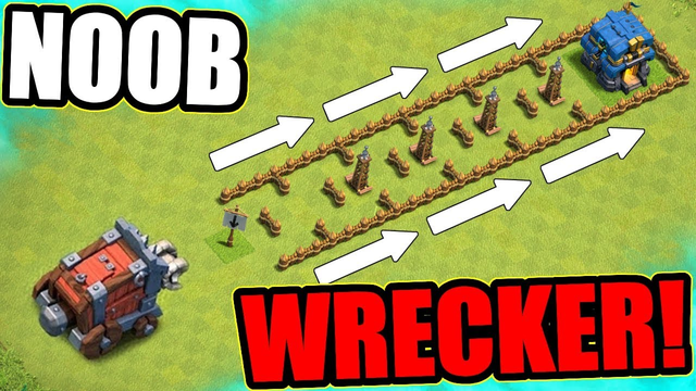 1 WALL WRECKER DESTROYS TOWN HALL 12 NOOB..............Clash Of Clans