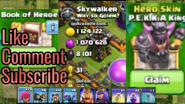 Clash of Clans Lets Play! WHOLE GOLD PASS BOUGHT! MASSIVE LOOT! P.E.K.K.A KING + 2 BOOKS OF HEROES!