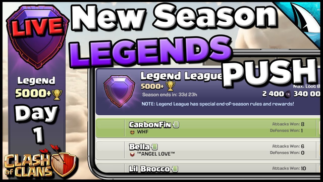 *New Legends Season* The Push Begins - Th 12 - Day 1 | Clash of Clans