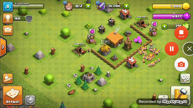 Let's play clash of clans part 5 we did 7 walls 18 more walls to go then we will be max town hall 2