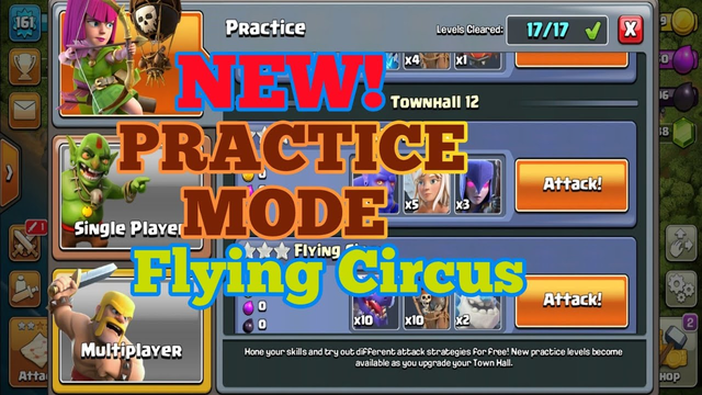 Practice Mode ( Flying Circus ) || Clash of Clans