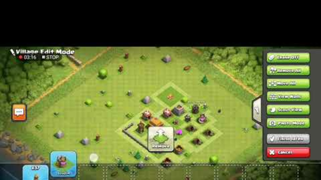 My first gameplay of Clash Of Clans (Setting layout)