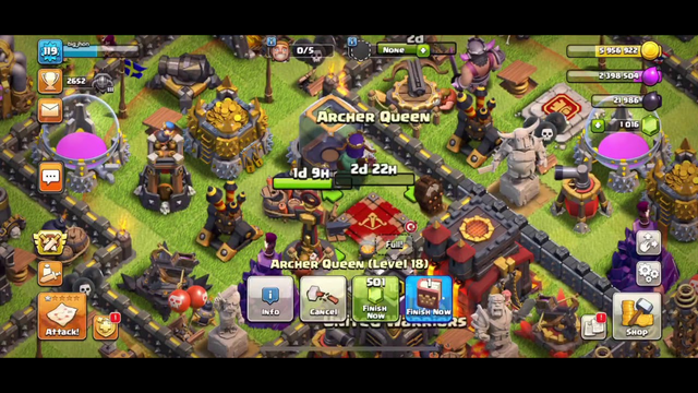 Clash Of Clans- How To Upgrade Your Queen 2 Times Instantly With Only Gold Pass And CWL