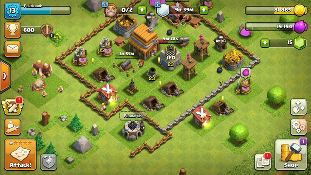 Clash of clans to jest 5 a tamto 4