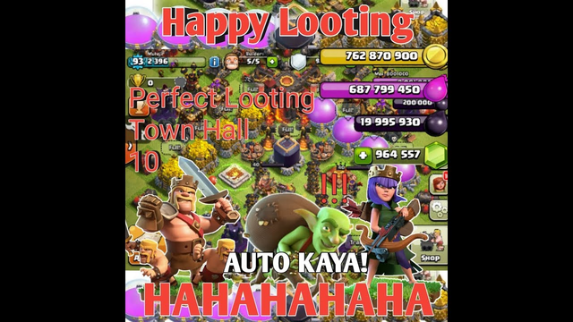 Auto Kaya, Happy Looting Town Hall 10! Clash Of Clans