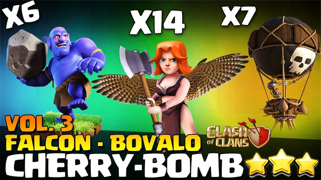 How to Falcon TH10 Attack - BoVaLo - Cherry Bomb Valkyrie/Bowler - Best TH10 Attack Clash of Clans