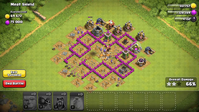 Clash Of Clans (New Updated) Practise Mode (Meat Shield)