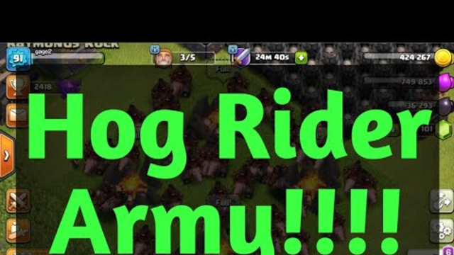 HOG RIDER ONLY!!! (Clash of clans)