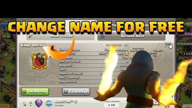 How To Change Clan name & profile name in clash of clans for free without gem