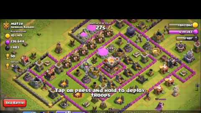 Clash of clans TH9 Attack