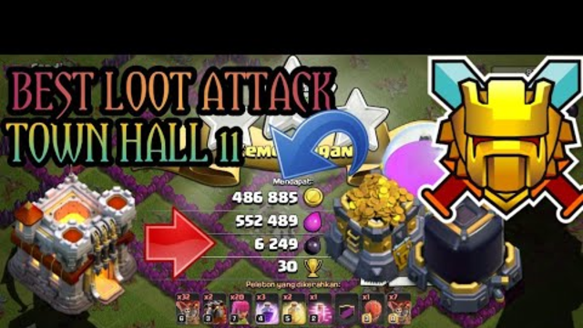 TIPS AND TRIK - CLASH OF CLANS BEST LOOT ATTACK TOWN HALL 11 WITH BALLON AND LAVA!!