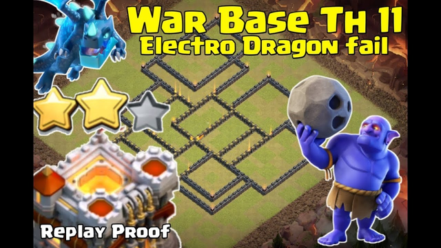 Clash of clans ll War Base anti Electro Dragon ll Anti 3 star replay proof