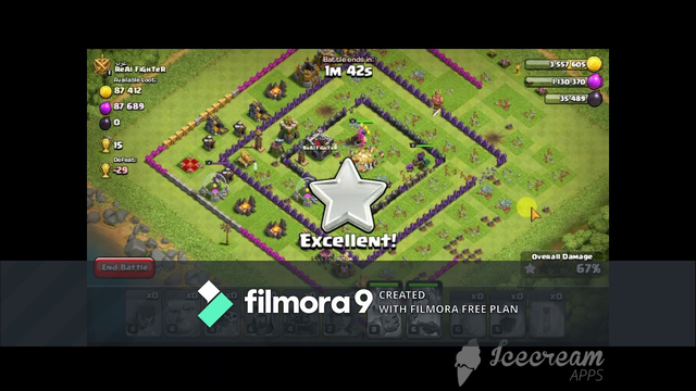 Clash Of Clans/My 100% Attack on a TH 9 Rusher