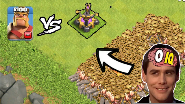 100 KINGS VS UNLIMITED XBOW FUNNY ATTACK-CLASH OF CLANS