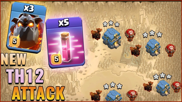 3 Lava+5 Haste | Unstoppable Air War Army |3 Star -Th12 Attack Strategy (Clash of Clans)