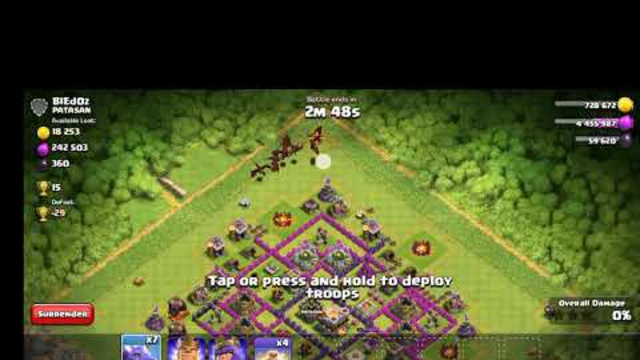 How To Attack Pink Clash of Clans Townhall with Dragons Only | Aljun Hetio