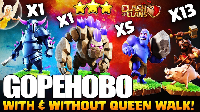 QueenWalk + Pekka + Hog + Bowler : GOPEHOBO NEW TH9 Best ATTACK 2019 GoWiPe + GoHoBo Clash of Clans