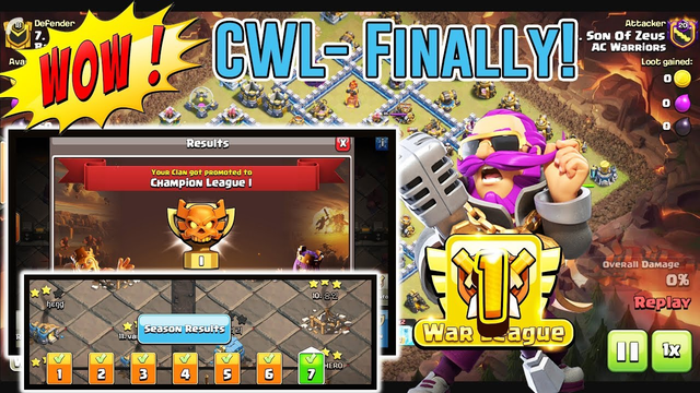 WOW TOP 1!! BEST CWL - FINALLY WE WIN ALL THE ROUNDS - GROUNDS & AIR RAID ( Clash of Clans )