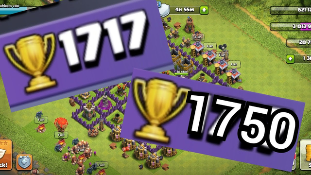 CLASH OF CLANS TRYING TO GET TO 1750 TROPHIES IN ONE DAY?!