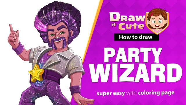 How to draw Party Wizard | Clash of Clans super easy drawing tutorial with coloring page