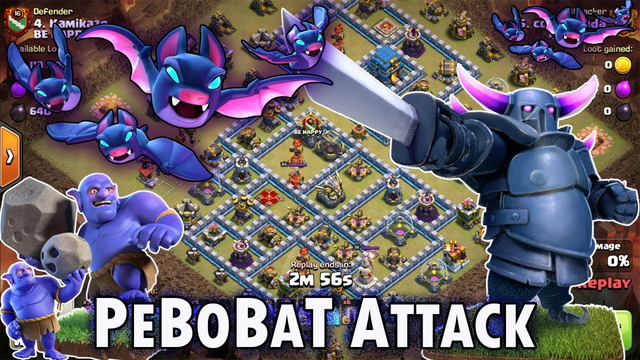 BEST PEBOBAT!! TH12 PEBOBAT ATTACK WAR BASE 3-STAR ( clash of clans )